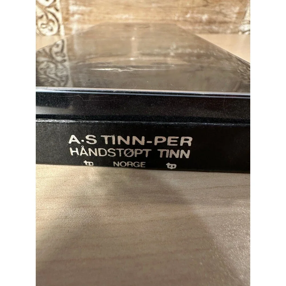 Vintage Stainless Steel Pewter Carved Norway Norge Cheese Slicer Server